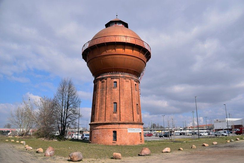 Cottbusser Wasserturm am Hauptbahnhof Cottbus.