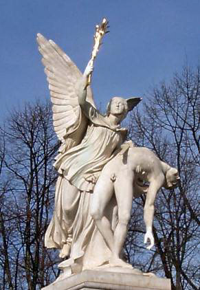Iris trgt den gefallenen Krieger zum Olymp (1857 von August Wredow)