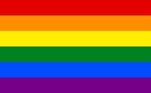 Regenbogenfahne fr Frieden, Aufbruch und Vernderung.