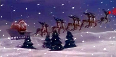 Weihnachtsschlitten mit "Rudolphine".